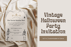 Vintage Halloween Party Invitation, an Invitation Template by Modernastic - Canva