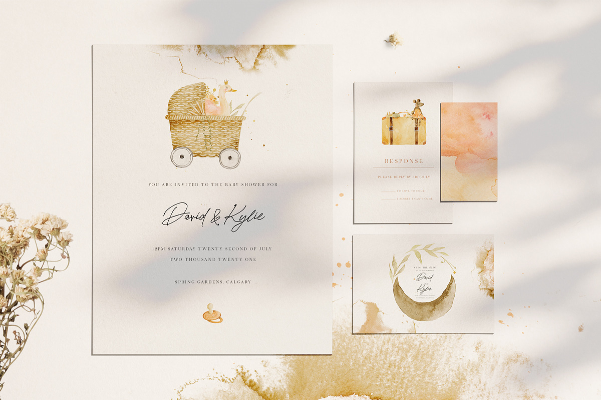 Scandi Nursery Watercolor Collection, a Texture Illustration by Creativeqube Design (Photo 2 of 18)