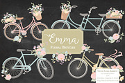 Pastel Floral Bicycle Vectors, an Illustration by Amanda Ilkov (Thumbnail 2 of 5)