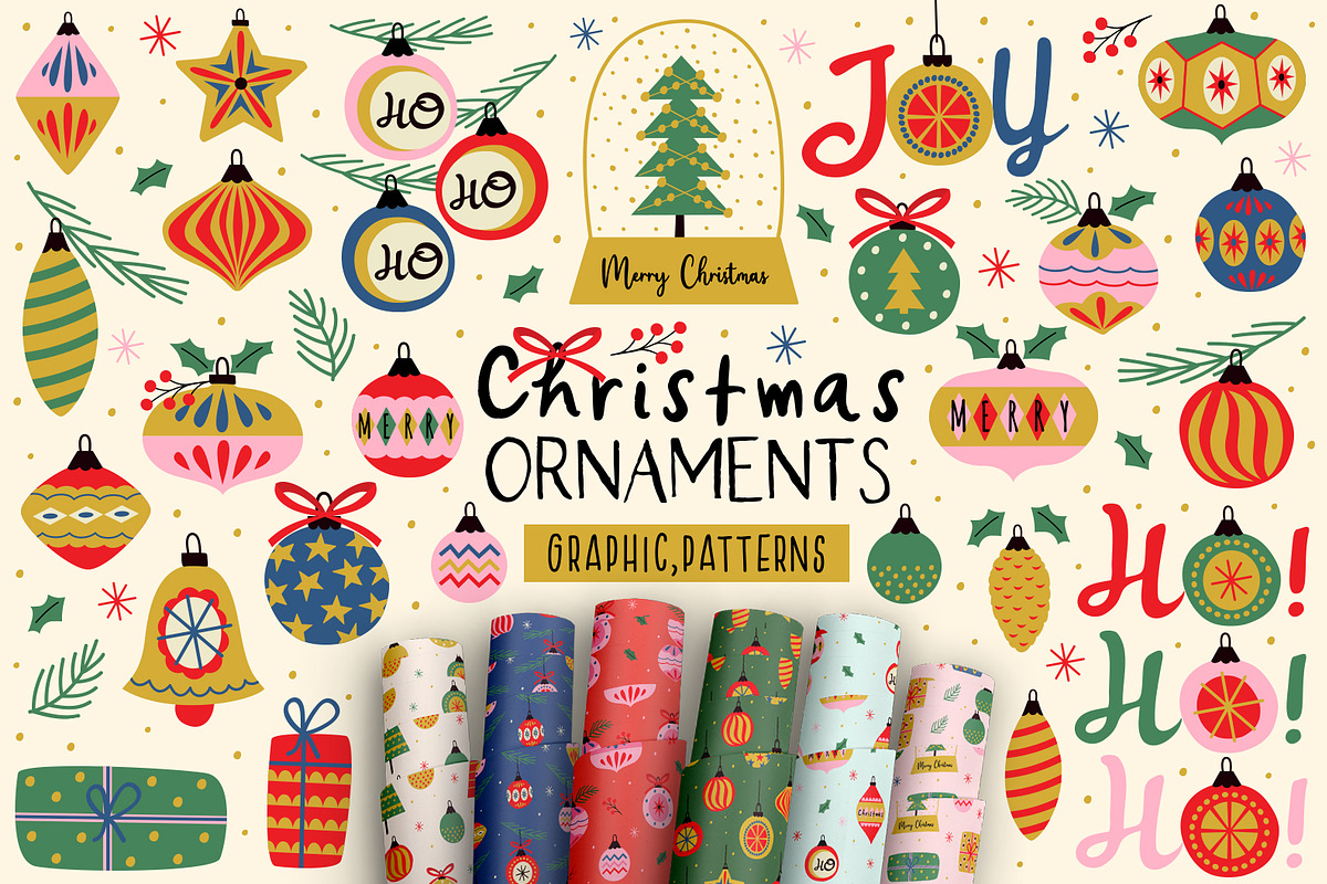 Christmas ornaments collection, a Seasonal Illustration by NataKa (Photo 1 of 10)