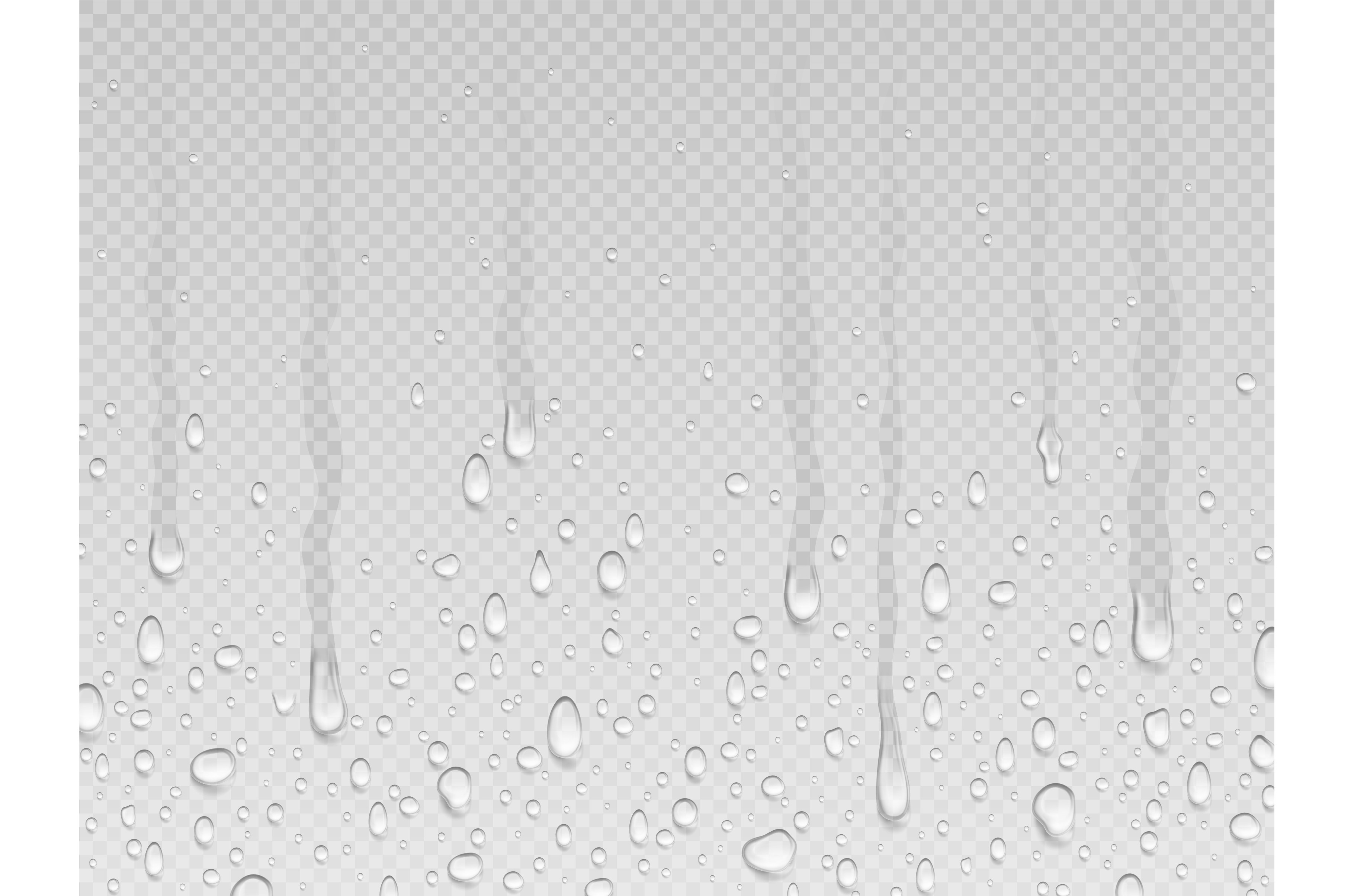 Realistic dripping drops flow down, a Background Graphic by Valerie Bodnar
