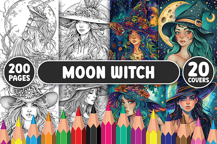 200 Moon Witch Coloring Pages
