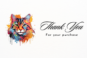 Cat Portraits with Paint Splashe, a Decorative Illustration by New-School-Wave (Thumbnail 5 of 5)