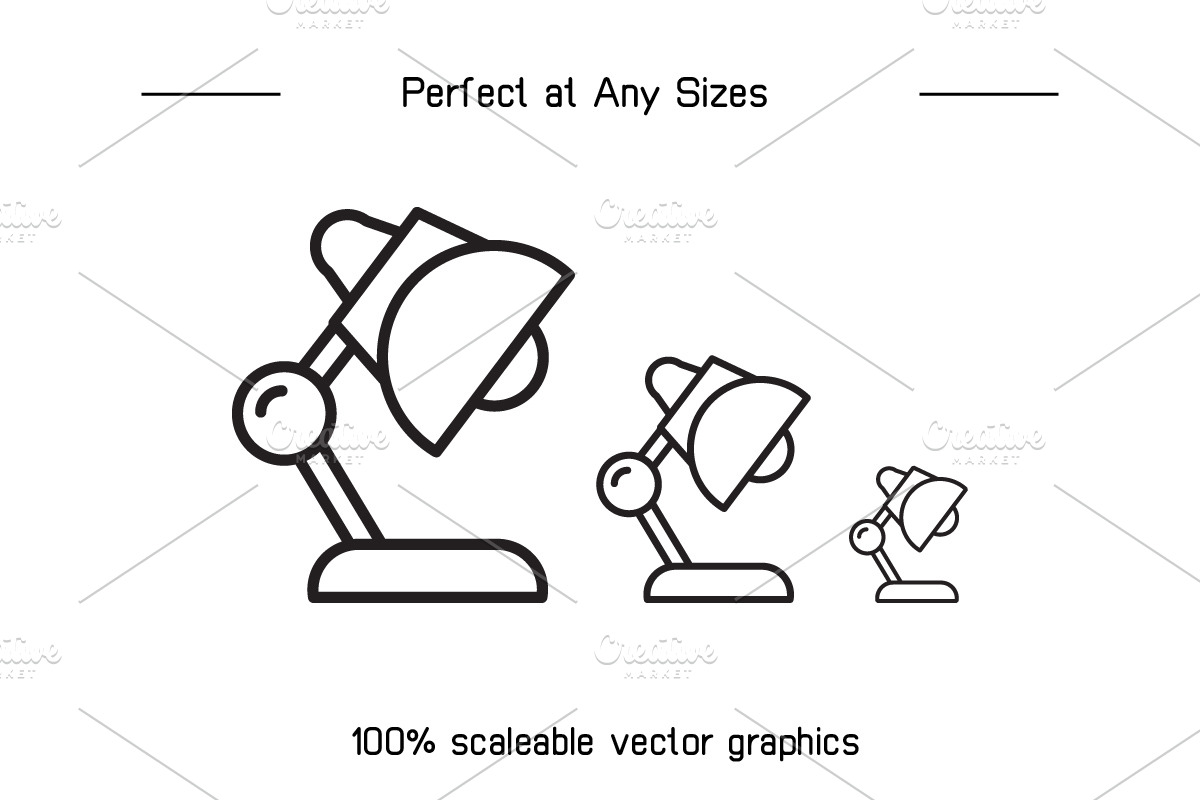 Furniture and Home Decorative Icons, an Outline Icon by Designfour (Photo 7 of 7)