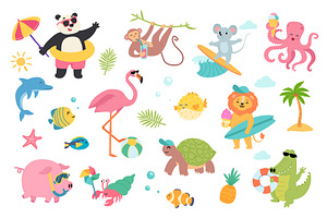 Summer Cute Animals Set