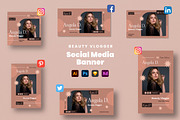 Beauty Vlogger Social Media Banner, a Social Media Template by Rahardi Creative (Thumbnail 1 of 2)