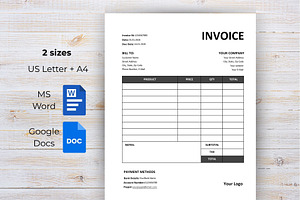 Minimalist Invoice Template, a Stationery Template by Anna Design Studio