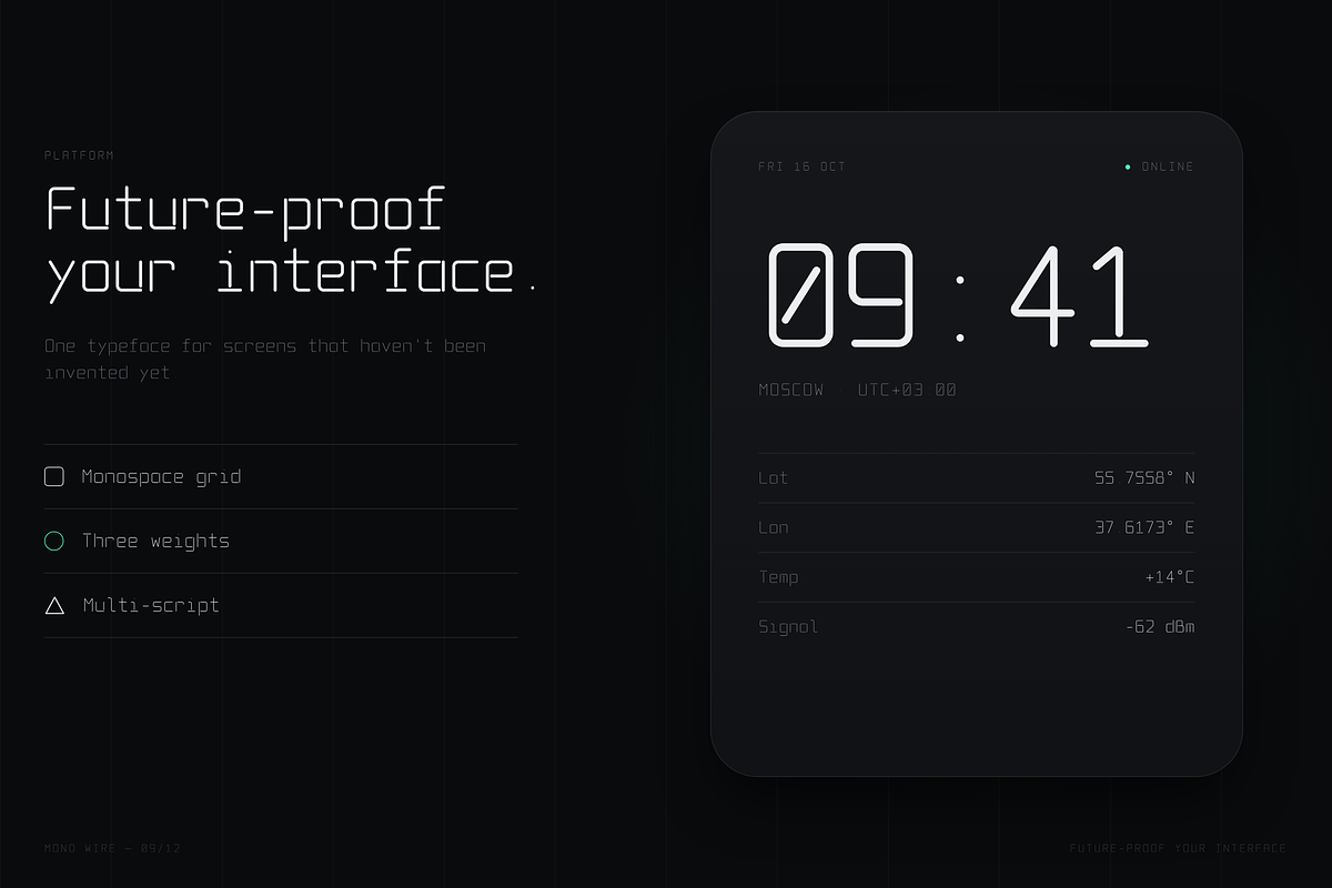 Mono Wire - Minimal Monospace Type, a Sans Serif Font by HipFonts (Photo 6 of 26)