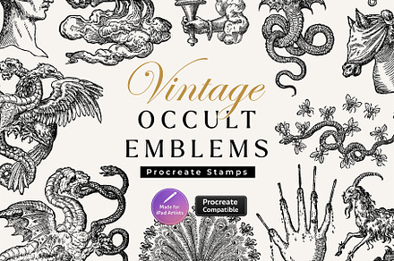 Procreate Occult Emblems Stamps, a Brush Add-On by Century Library