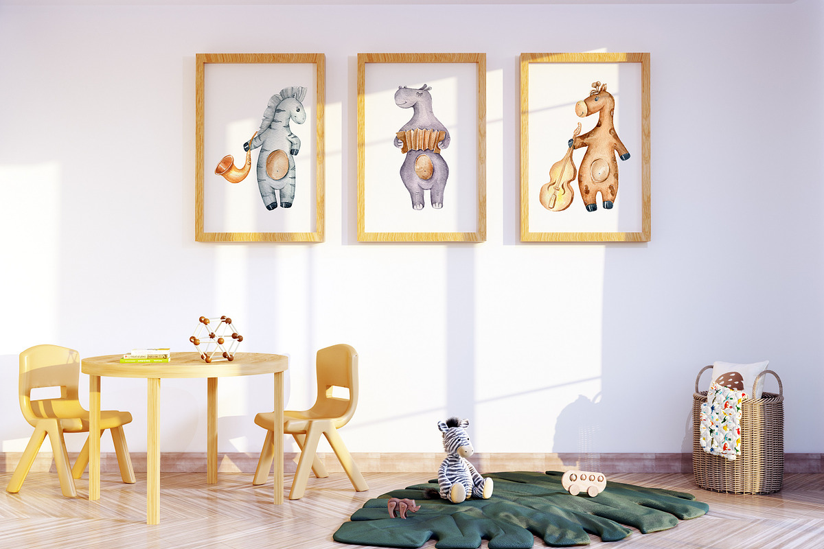 Nursery frame and wall mockup bundle, a Print Template by MockupMarket (Photo 8 of 14)