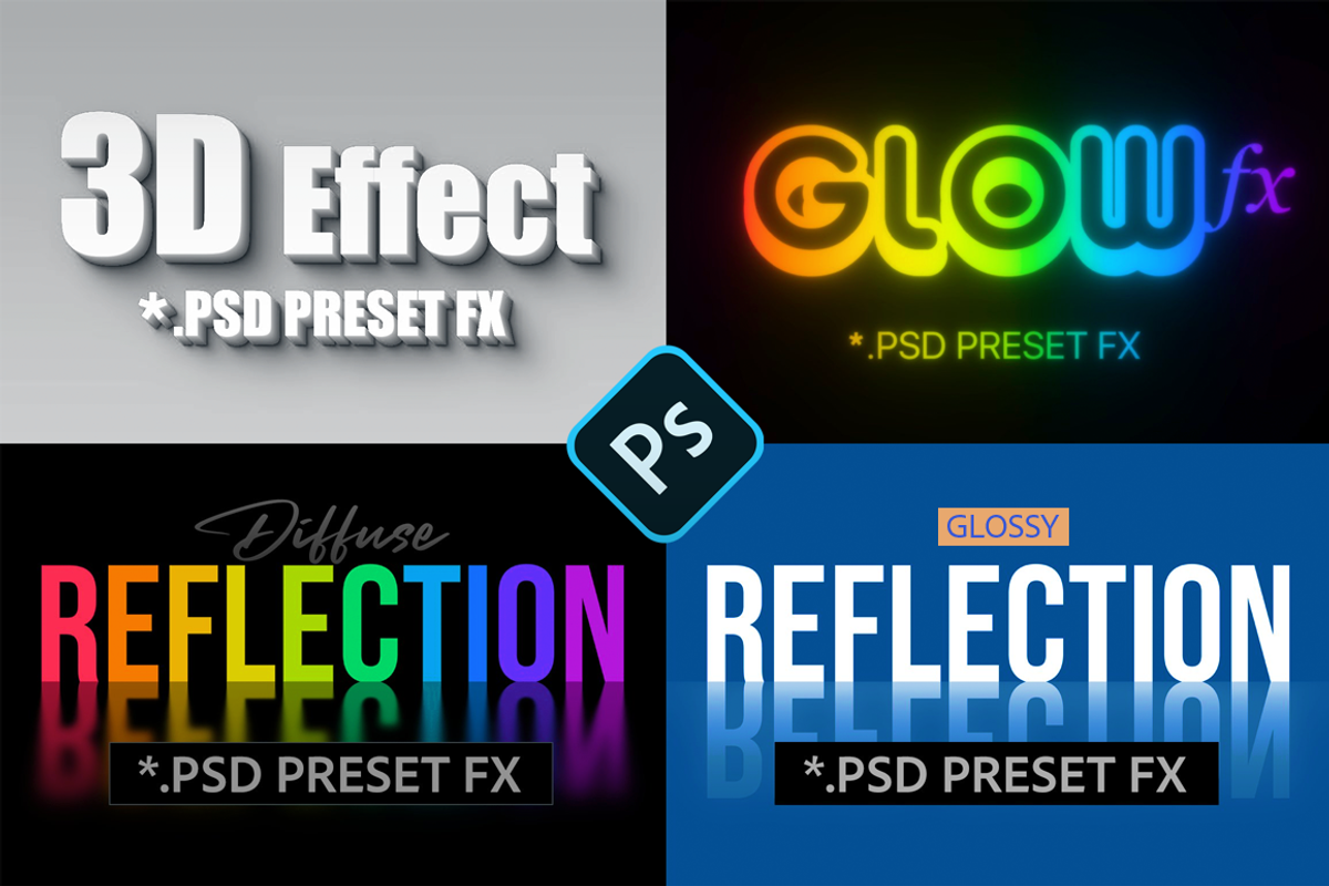 Photoshop's 5 in 1 FXs bundle, a Mockup by R M (Photo 1 of 9)