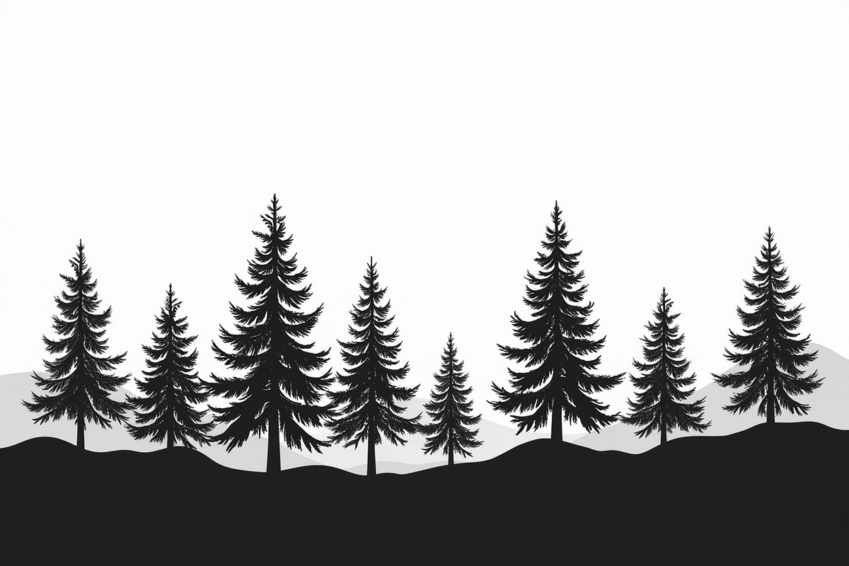 Pine Forest Silhouette Bundle, an Object Graphic by balal (Photo 4 of 16)