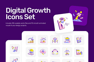 Digital Growth Bundle Icons, a Duotone Icon by Vectors Market