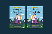 Scooter Wedding Invitation Template, an Invitation Template by iDoodle Studio (Thumbnail 1 of 4)