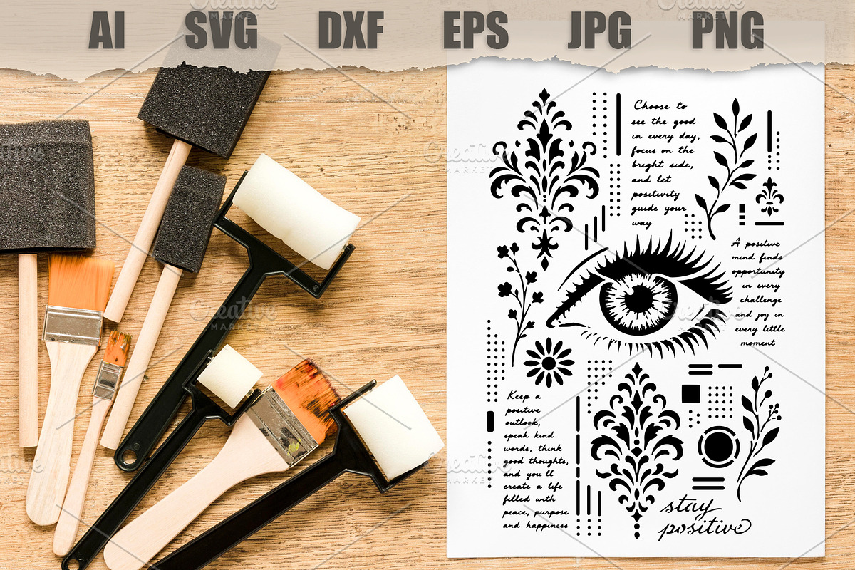 Stencil Eye Floral, an Object Illustration by MARYCRAFTIRIA (Photo 2 of 3)