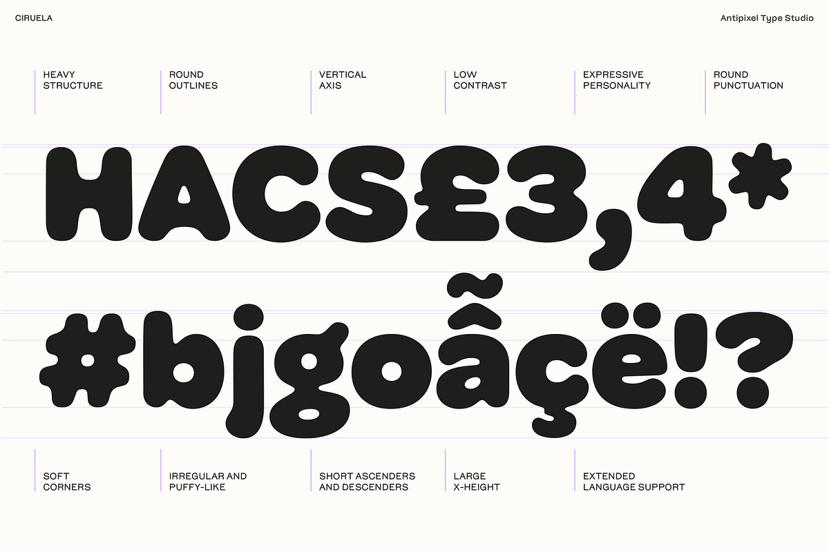 Ciruela | Chunky Round Display Sans, a Sans Serif Font by Antipixel Type Studio (Photo 14 of 19)