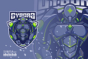 Cyborg Mascot Esport Logo, a Branding & Logo Template by prps.std (Thumbnail 1 of 3)