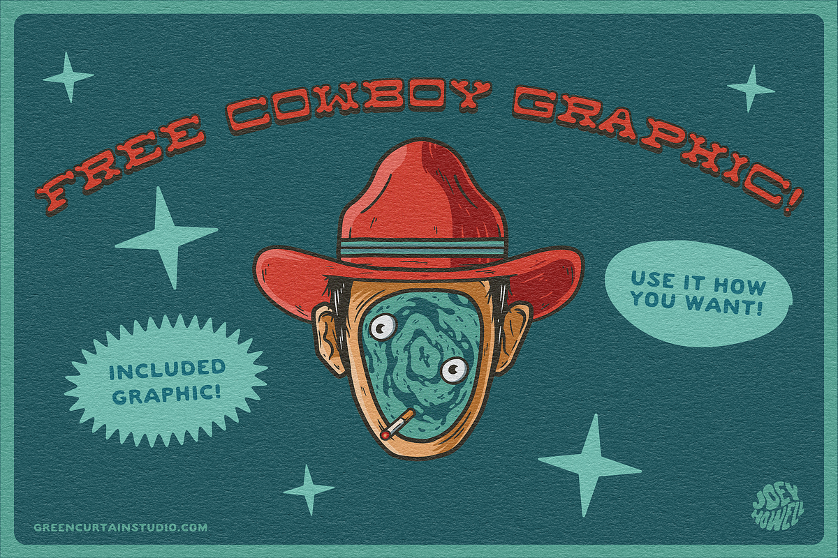 Cowboy Psychedelia Font, a Font by JoeyHowell (Photo 2 of 3)