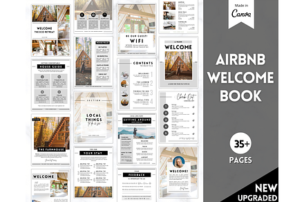 Airbnb Welcome Book Template 35pgs, a Poster Template by Templatables