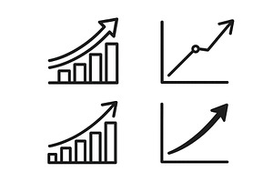 Various simple line and bar charts, a Finance Illustration by ZinetroN