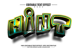 Hint 3D editable text effect, a Layer Style Add-On by nicemorning