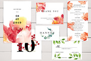 Watercolor Peony Wedding Card Set, an Invitation Template by TurquoiseDesign (Thumbnail 3 of 5)