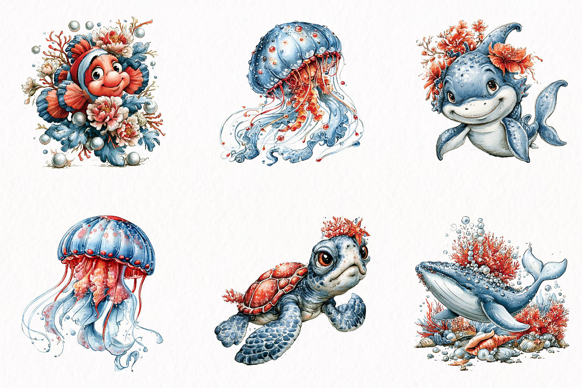 Pastel Undersea Life PNG Clipart, an Animal Illustration by fashionaddict (Photo 3 of 7)