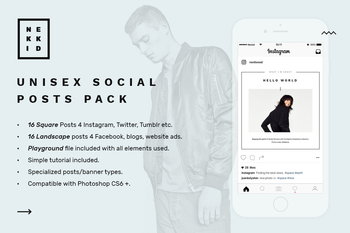 Nekkid - Social Media Booster Pack, a Social Media Template by NordWood (Photo 6 of 9)
