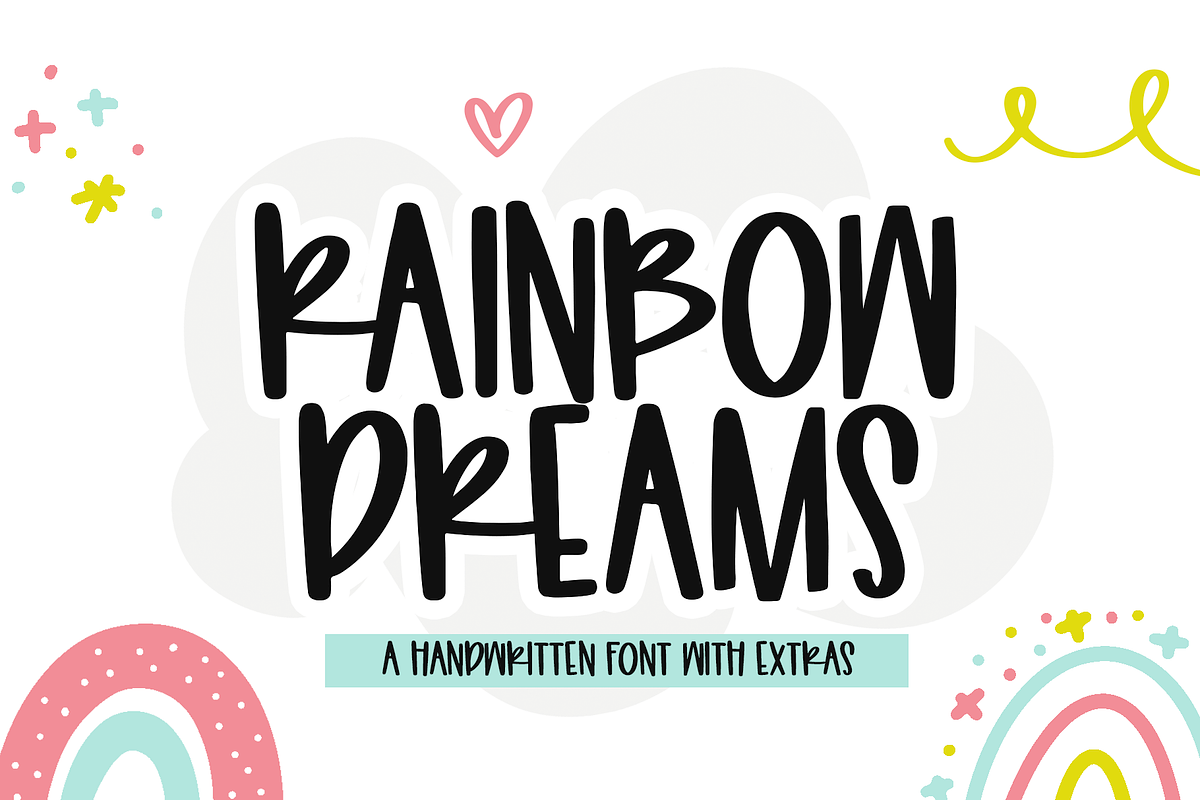 Rainbow Dreams | Font with Extras, a Font by KA Designs (Photo 1 of 9)