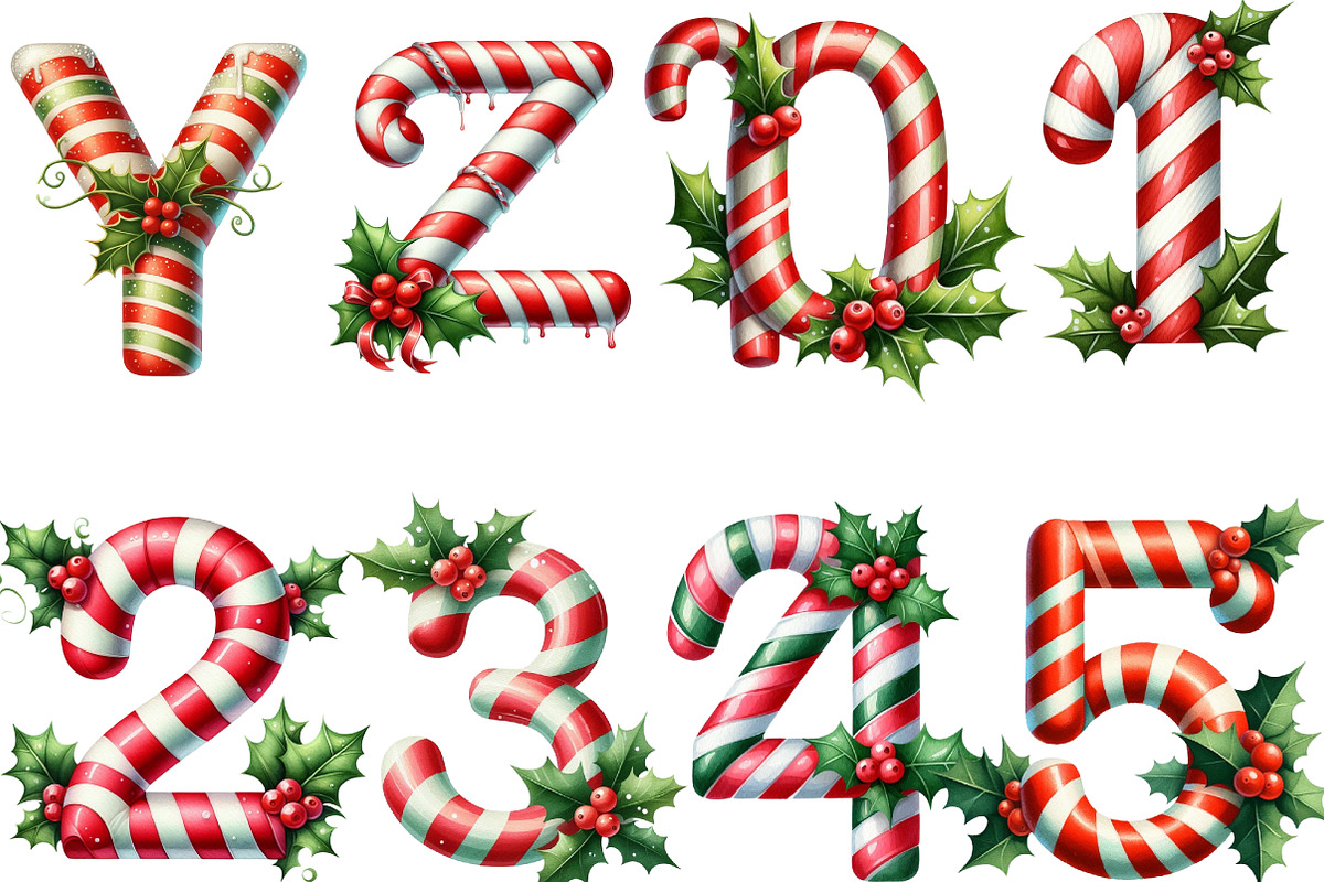 Christmas Alphabet Clipart Bundle, an Illustration by DreamArtGraphic (Photo 5 of 6)