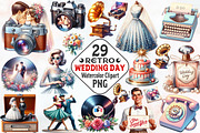 Retro Wedding Day Clipart, an Illustration by RobertsArt (Thumbnail 1 of 7)