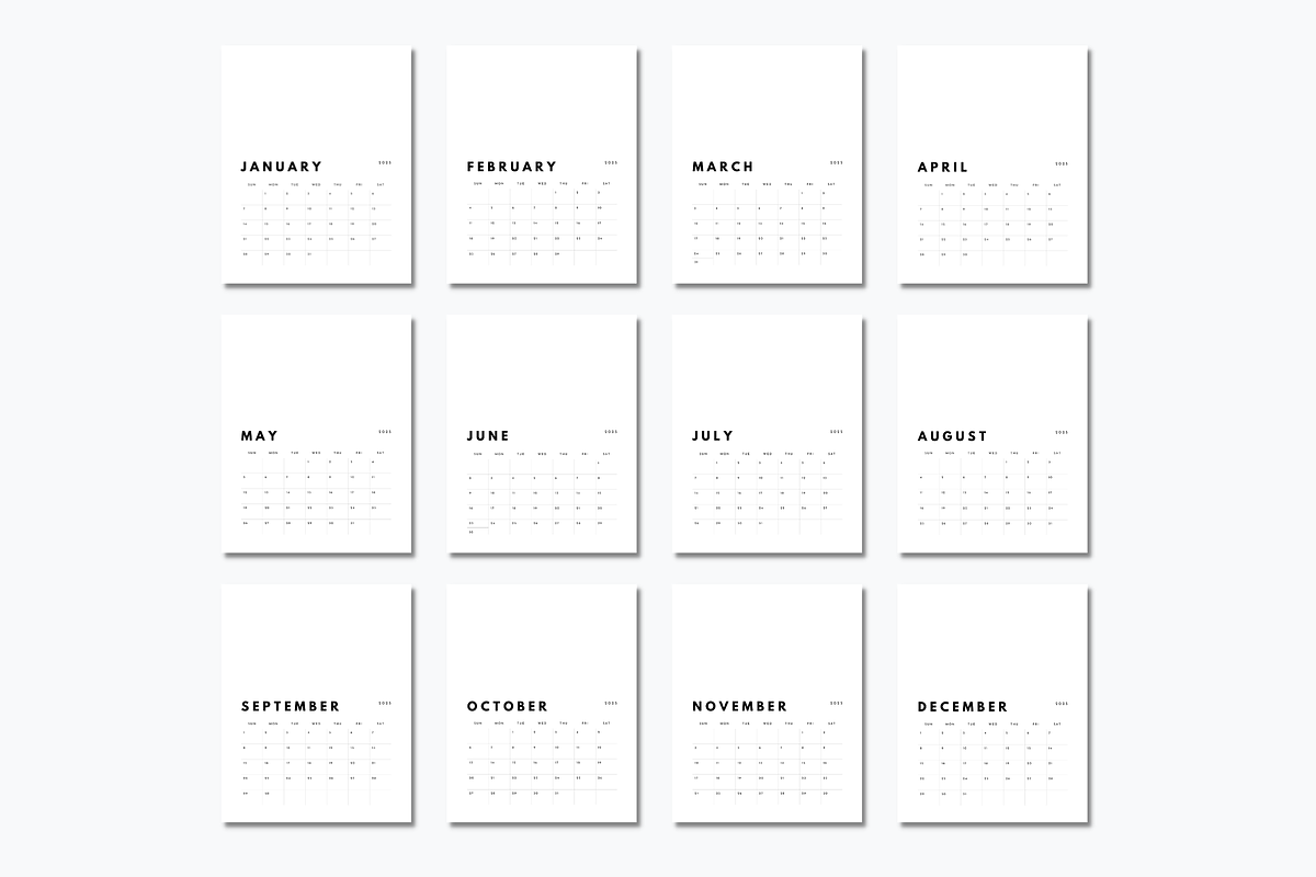 2027 Calendar Template Psd Canva, a Poster Template by DesignStudioTeti (Photo 2 of 9)