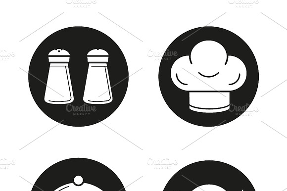 Kitchen Equipment Icons. Vector
