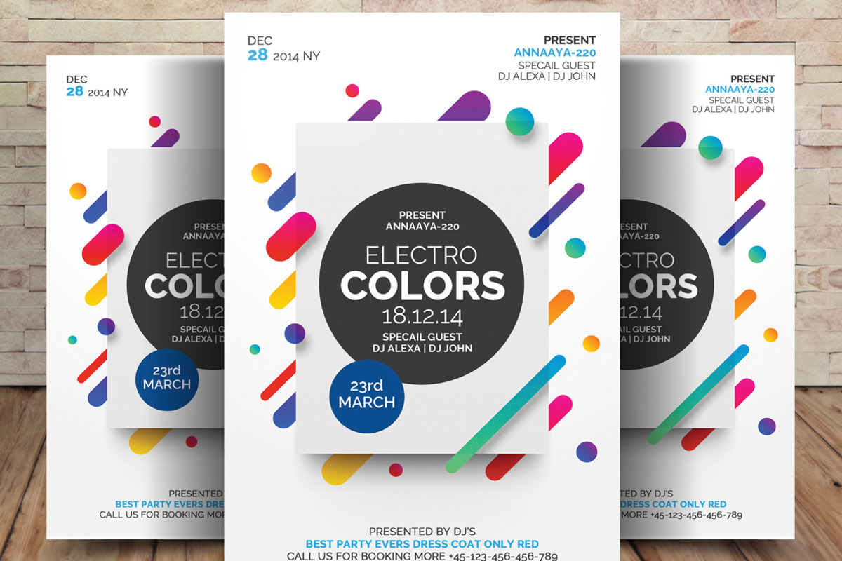 Electro Color Flyer Template, a Flyer Template by graphicforest