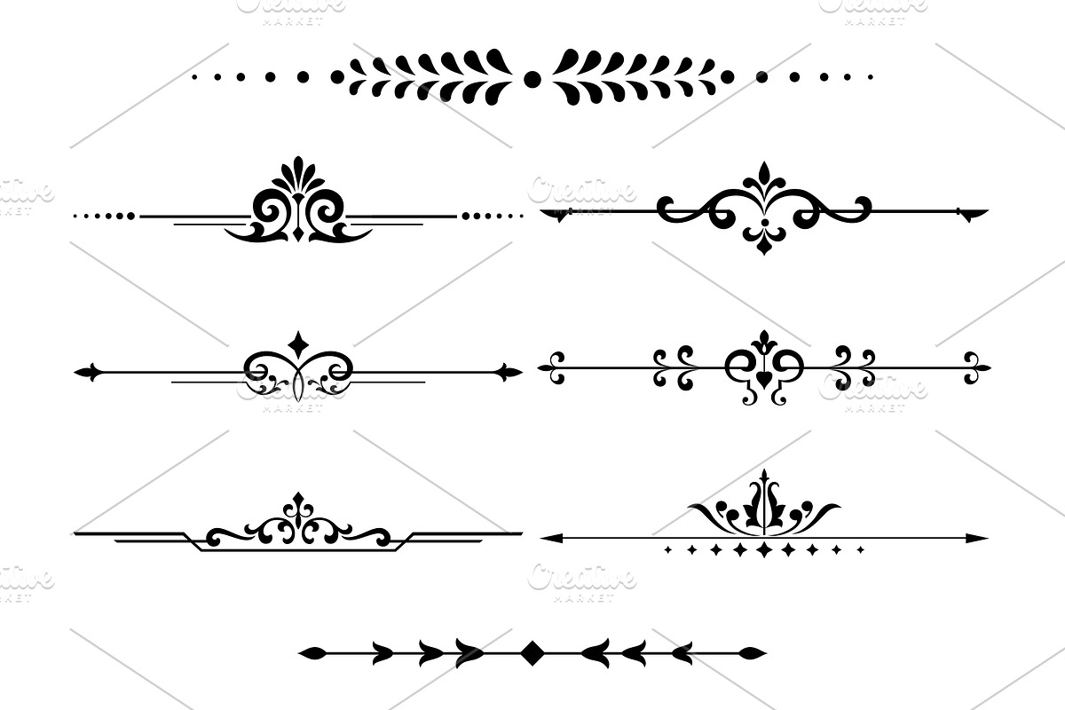 Vintage set of decorative elements, a Decorative Illustration by RODINA (Photo 1 of 3)