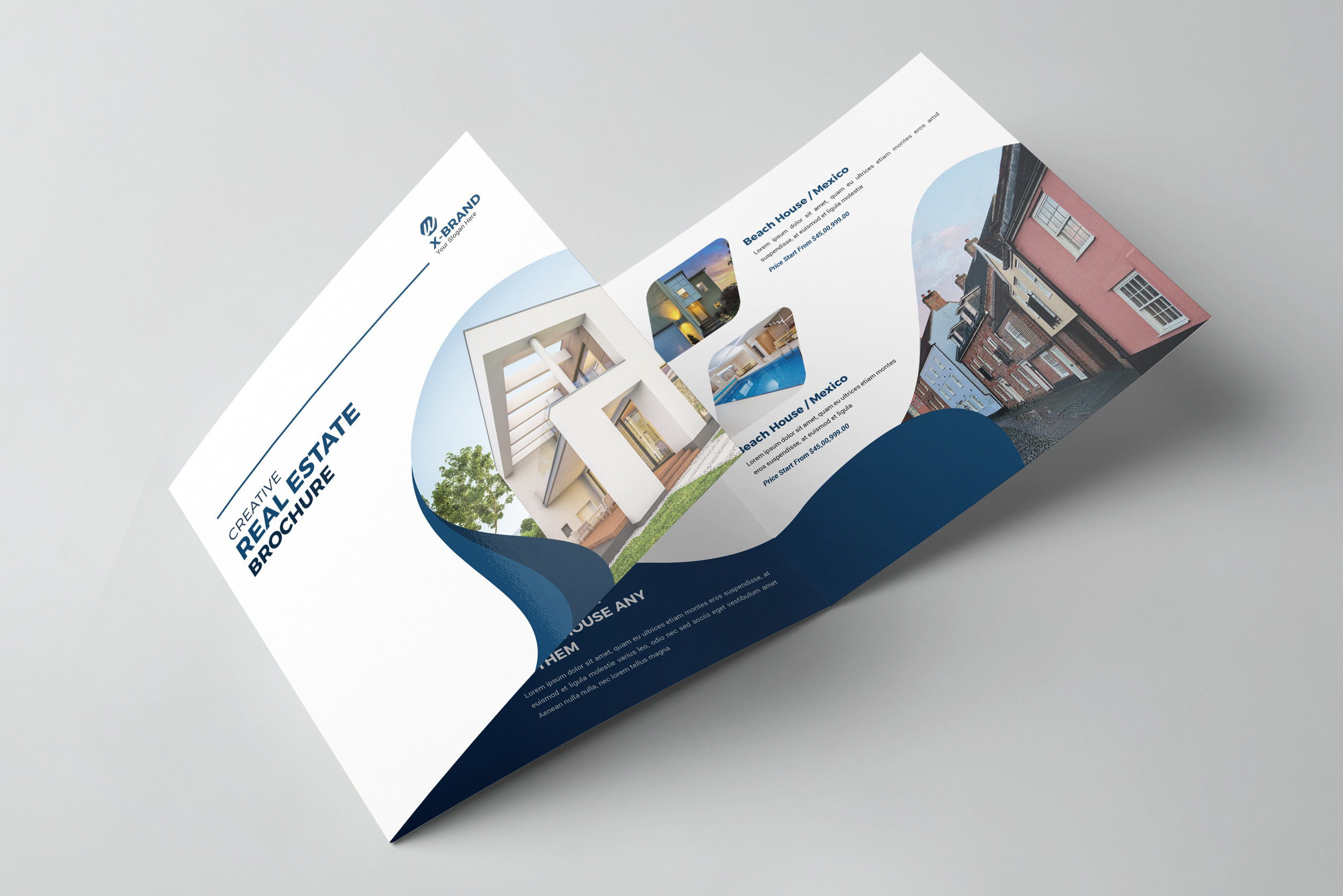 Real Estate Square Trifold Brochure, a Brochure Template by Orcshape Studio
