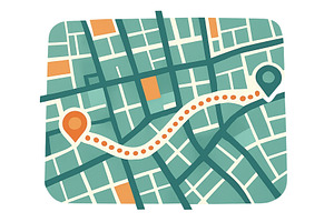 Map illustrating a journey from one, an Object Illustration by ZinetroN