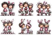 Watercolor Easter Kids Clipart, an Illustration by CraftArtStudio (Thumbnail 5 of 6)