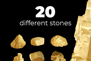 GOLD Plants & Stones Collection 03