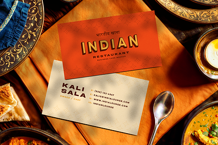 Indian Restaurant Card Mockup