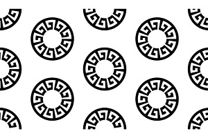 Circle Greek Seamless Pattern With