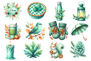 Mint Fresh Green Autumn Clipart, an Illustration by Dream Creation (Thumbnail 3 of 4)