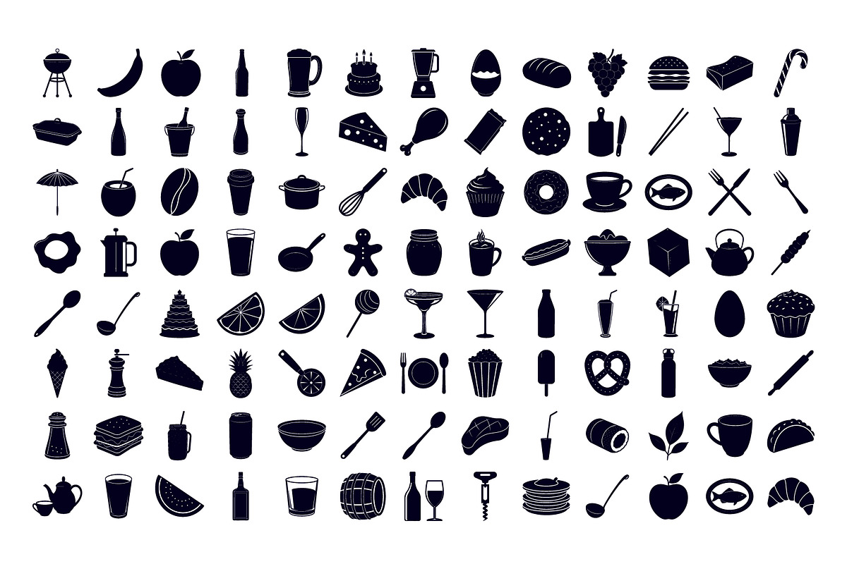 Food & Drinks Silhouette Pack, an Illustration by Creative_View (Photo 4 of 4)