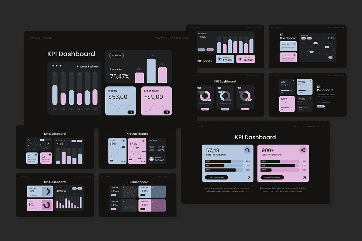 KPI Dashboard Infographic Keynote, a Presentation Template by Antstheme (Photo 2 of 2)