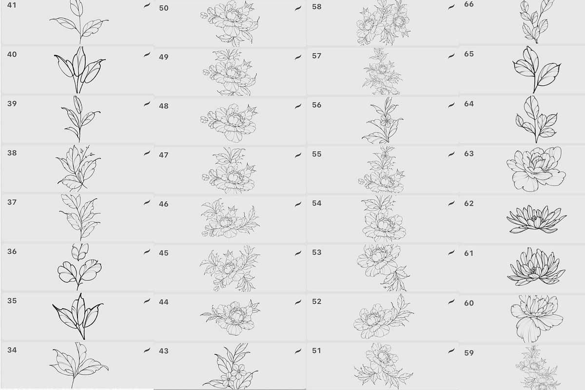 Procreate flower stamp, a Brush Add-On by AnnaPolitmerskaja (Photo 3 of 4)