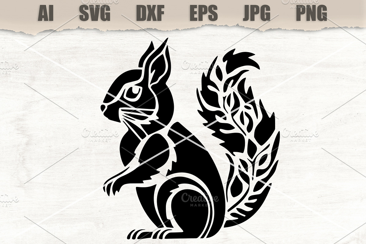 Stencil Squirrel, an Animal Illustration by MARYCRAFTIRIA (Photo 1 of 3)