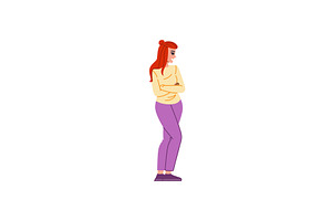 Young woman standing with folded, an Object Illustration by pikepicture