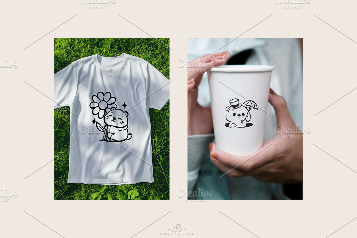 Kawaii Groundhog Day Line art, an Animal Illustration by Blumensdiary (Photo 3 of 5)