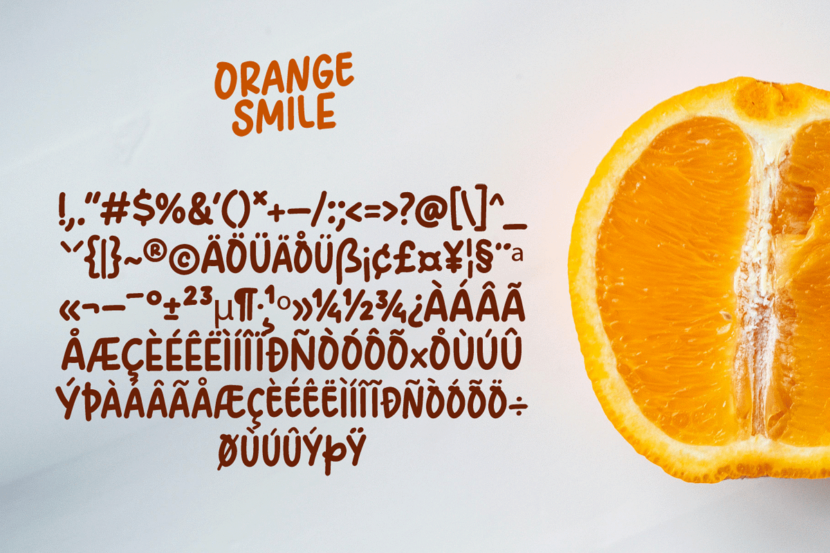 Orange Smile – Playful Display Font, a Sans Serif Font by overlaytemplates (Photo 5 of 5)