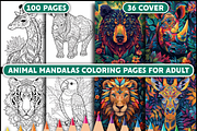 100 Animal Mandala Coloring Pages, an Animal Illustration by Design Station (Thumbnail 1 of 4)